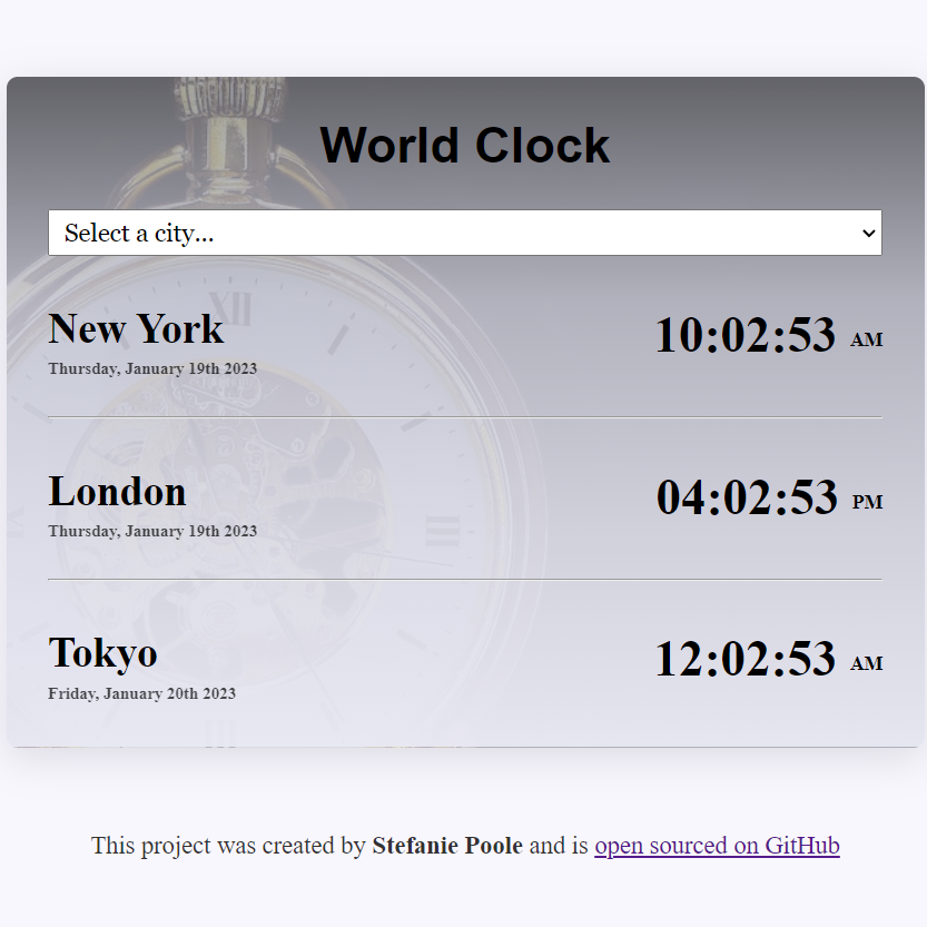 World Clock Project Preview